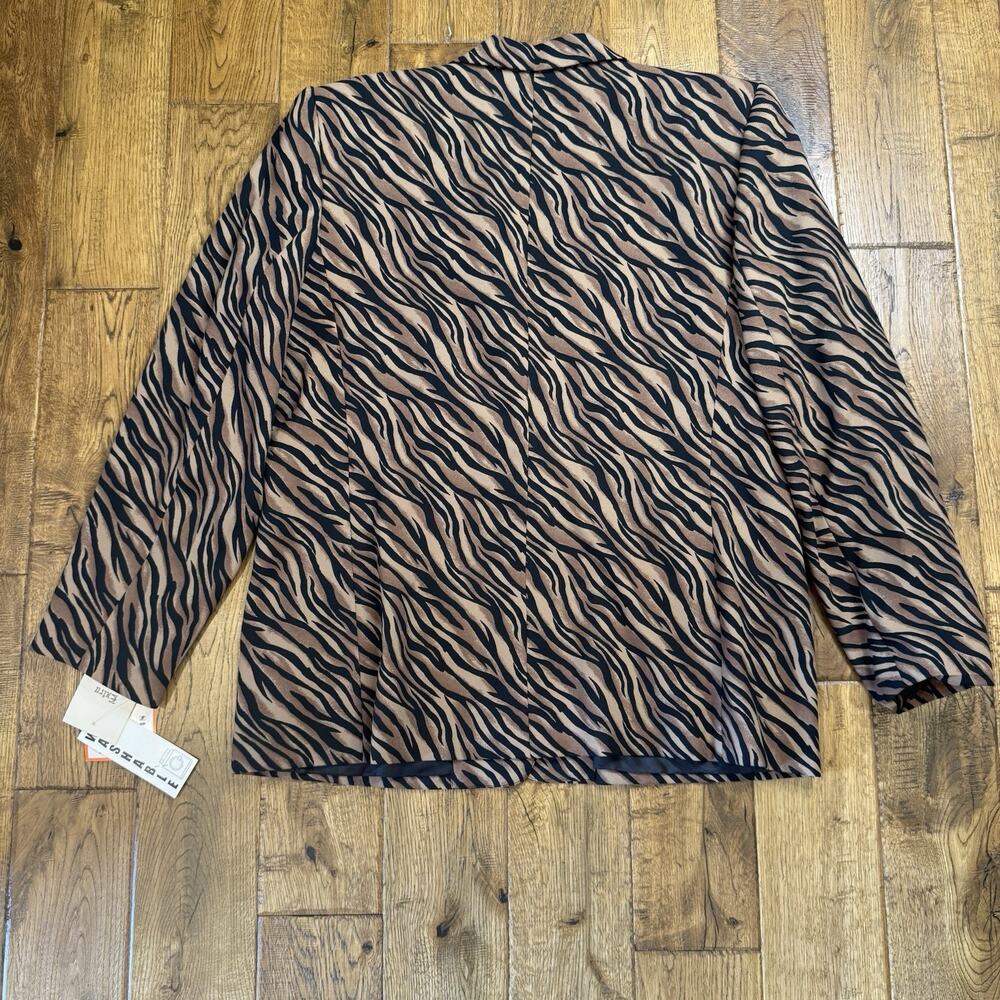 NWT Joan Leslie VTG Women's Blazer Tiger Print Plus Sz 18 Single Button - Picture 7 of 7
